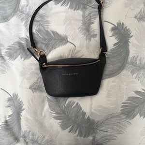 Poppy and Peonies Black Women's Crossbody Bag